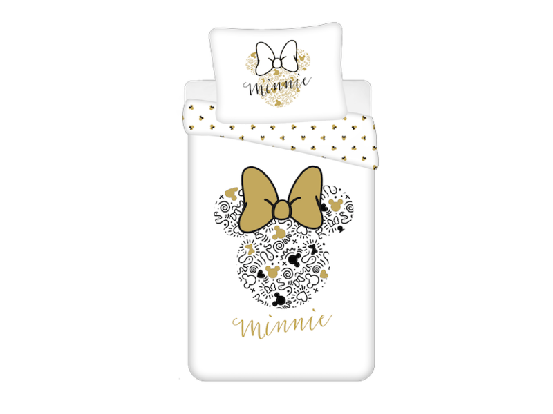 Disney Minnie Mouse Housse de couette Or - Simple - 140 x 200 cm - Coton