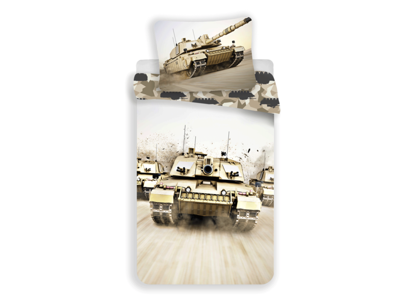 Tank Dekbedovertrek Camouflage - Eenpersoons - 140  x 200 cm - Katoen