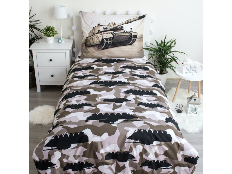 Tank Bettbezug Camouflage - Single - 140 x 200 cm - Baumwolle