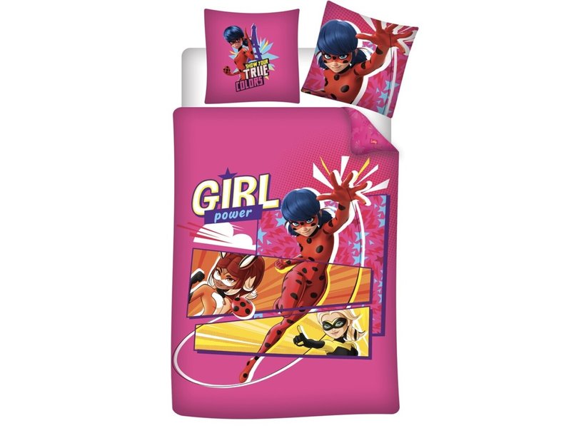 Miraculous Bettbezug Girl Power - Single - 140 x 200 cm - Baumwolle