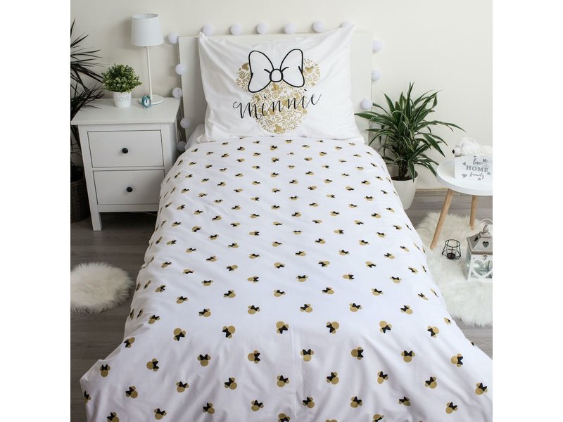 Disney Minnie Mouse Duvet cover Gold - Single - 140 x 200 cm - Cotton