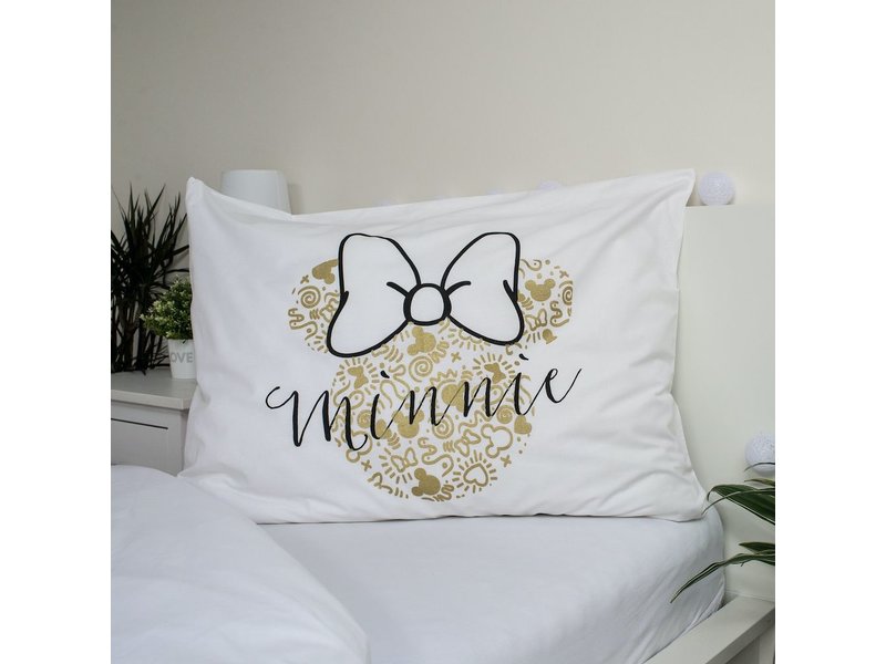 Disney Minnie Mouse Dekbedovertrek Gold - Eenpersoons - 140 x 200 cm - Katoen