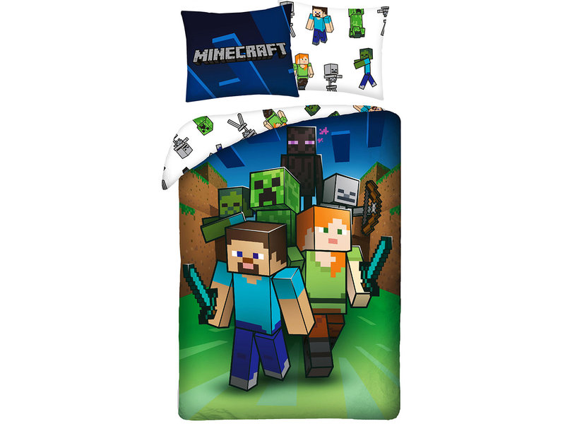 Minecraft Dekbedovertrek Monster Hunter - Eenpersoons - 140 x 200 cm - Katoen