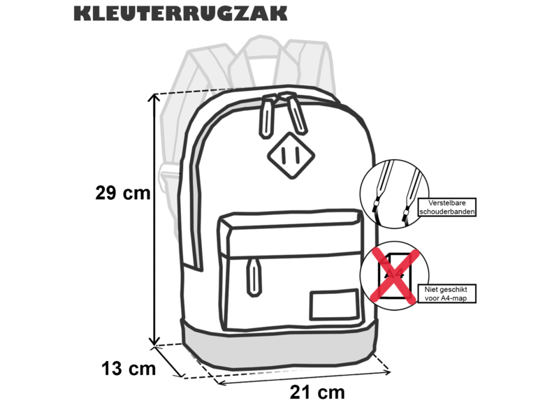 Bestway Kleinkinderrucksack Dinosaurier - 29 x 21 x 13 cm - Polyester