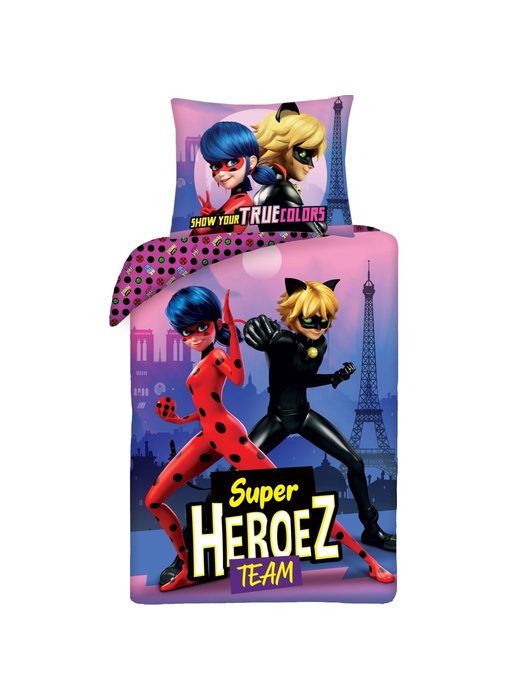 Miraculous Duvet cover Super Heroez Team 140 x 200 cm Cotton