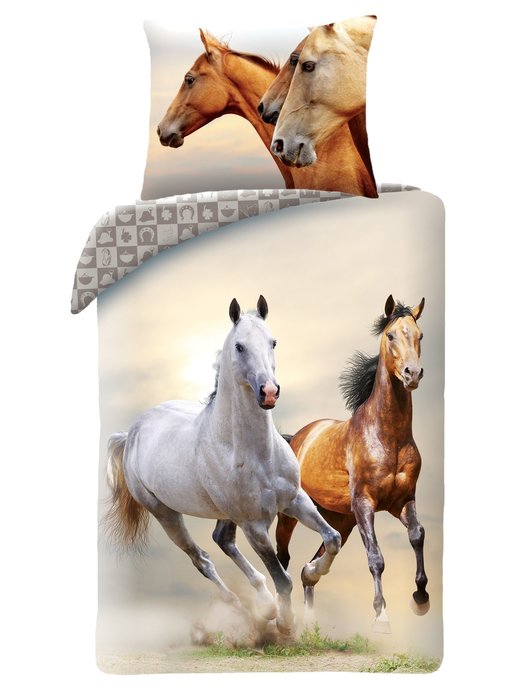 Animal Pictures Bettbezug Pferde Galopp 140 x 200 cm Baumwolle