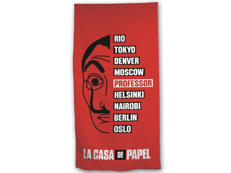 La Casa de Papel Drap de plage El Professor - 70 x 140 cm - coton