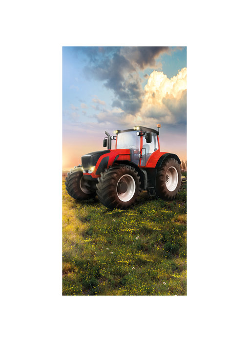 Tractor serviette de plage Rouge 70 x 140 cm coton