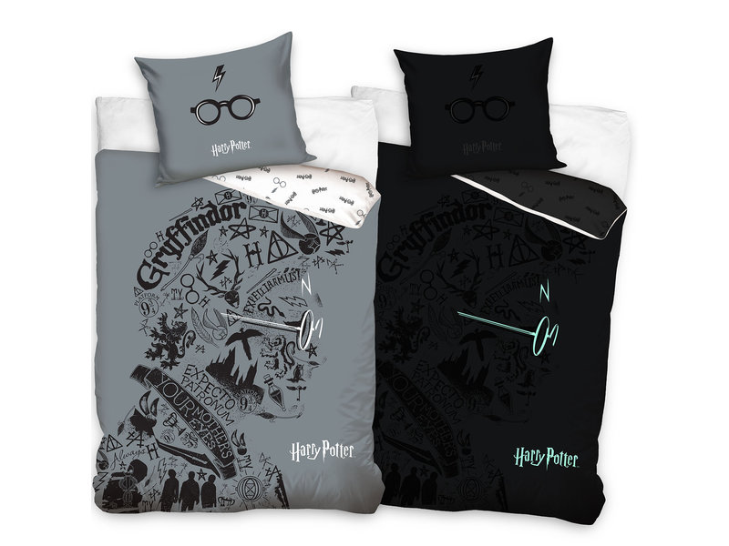 Harry Potter Dekbedovertrek Glow in the Dark - Eenpersoons - 140  x 200 cm - Katoen