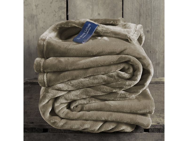 De Witte Lietaer Fleece blanket Cosy Taupe - 150 x 200 cm - Taupe