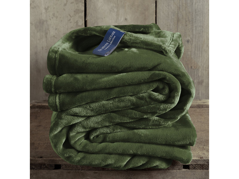 De Witte Lietaer Fleece blanket Cozy Khaki - 150 x 200 cm - Green