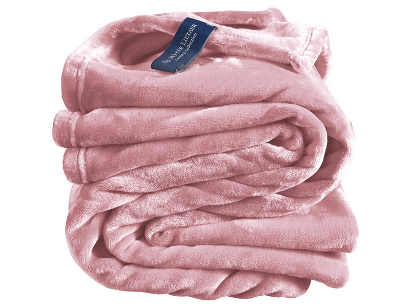 De Witte Lietaer Fleece blanket Cosy Dusty Rose - 150 x 200 cm - Pink