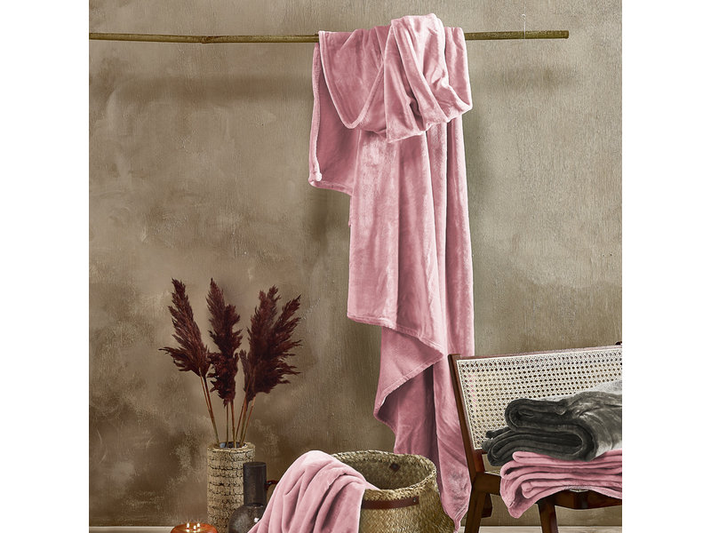 De Witte Lietaer Fleece deken Cosy Dusty Rose - 150 x 200 cm - Roze
