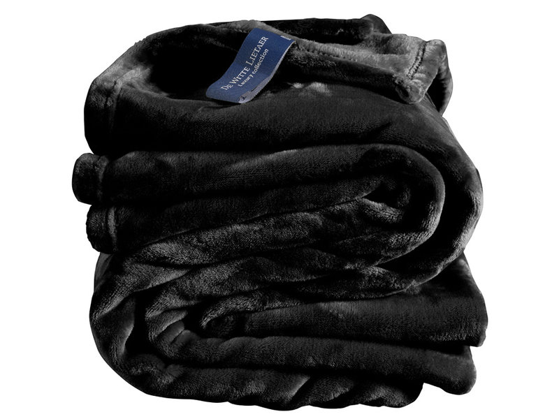 De Witte Lietaer Fleece blanket Cosy Black - 150 x 200 cm - Black