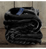 De Witte Lietaer Fleece blanket Cosy Black - 150 x 200 cm - Black