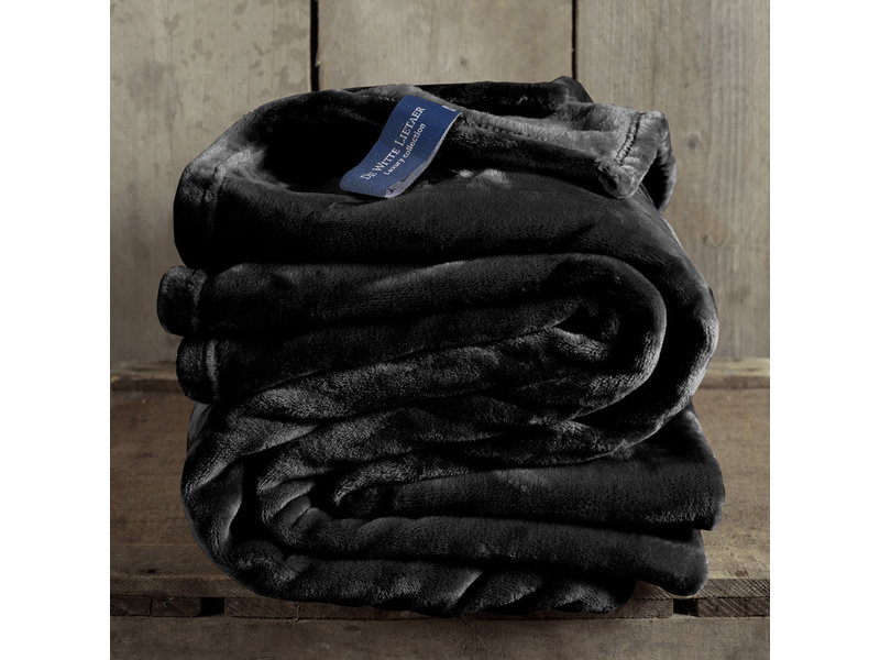 De Witte Lietaer Fleece deken Cosy Black - 150 x 200 cm - Zwart