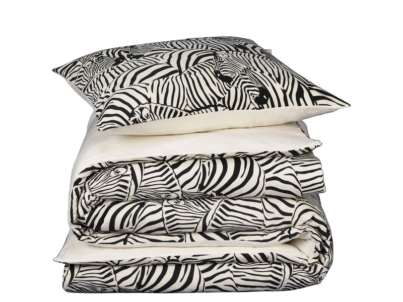 De Witte Lietaer Dekbedovertrek Zebra Cream - Eenpersoons -  140 x 200/220 cm - Katoen Flanel