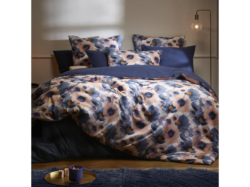 De Witte Lietaer Duvet cover Veronica Mood Indigo - Single - 140 x 200/220 cm - Cotton Flannel