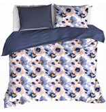 De Witte Lietaer Dekbedovertrek Veronica Mood Indigo - Hotelmaat - 260 x 240 cm - Katoen Flanel