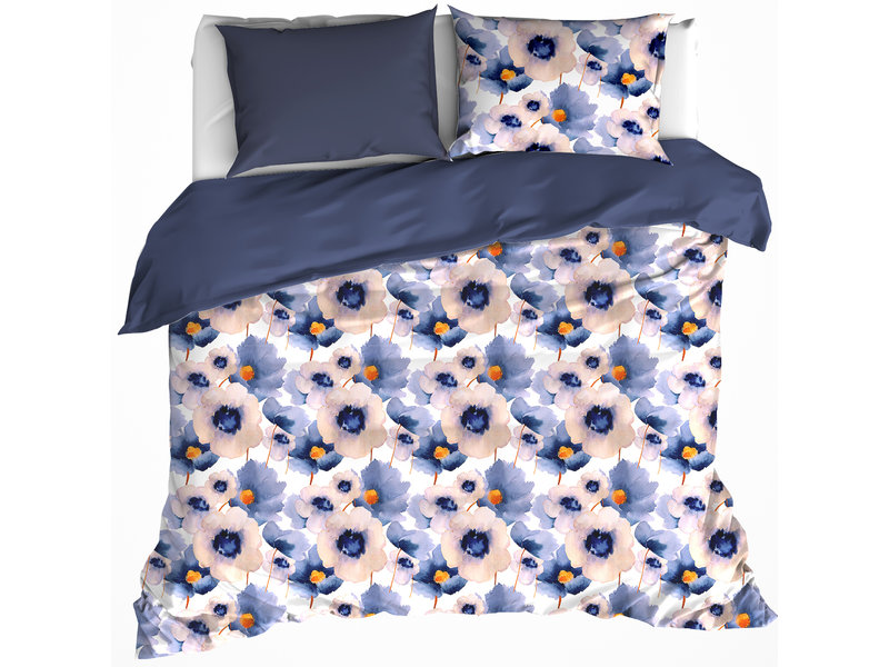 De Witte Lietaer Duvet cover Veronica Mood Indigo - Lits Jumeaux - 240 x 220 cm - Cotton Flannel