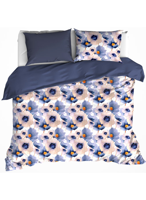 De Witte Lietaer Dekbedovertrek Veronica Mood Indigo 200 x 200/220 cm Katoen Flanel