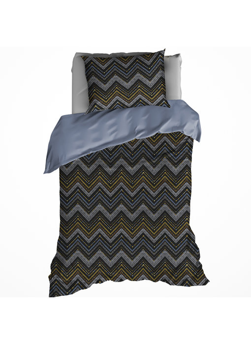 De Witte Lietaer Dekbedovertrek Sioux Blue Grey 140 x 200/220 cm Katoen Flanel