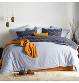 De Witte Lietaer Dekbedovertrek Sioux Blue Grey - Hotelmaat - 260 x 240 cm - Katoen Flanel