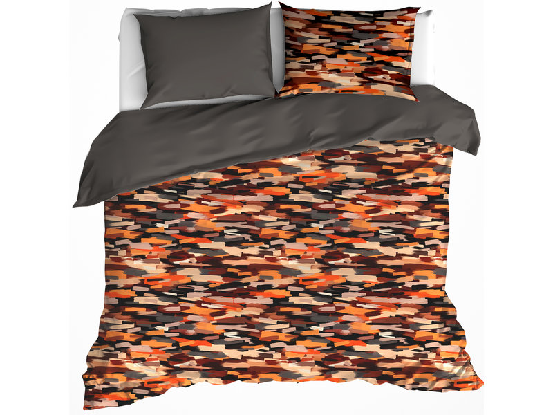 De Witte Lietaer Duvet cover Rothko Orange Rust - Double - 200 x 200/220 cm - Cotton Flannel