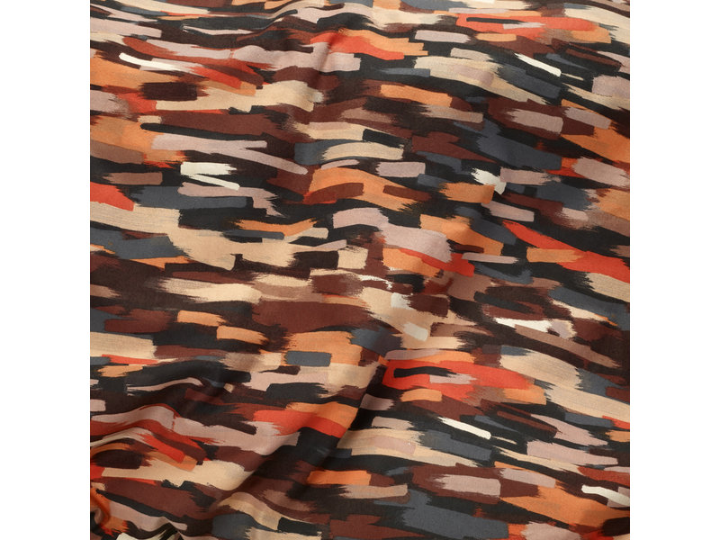 De Witte Lietaer Housse de couette Rothko Orange Rust - Format hôtel - 260 x 240 cm - Flanelle de coton