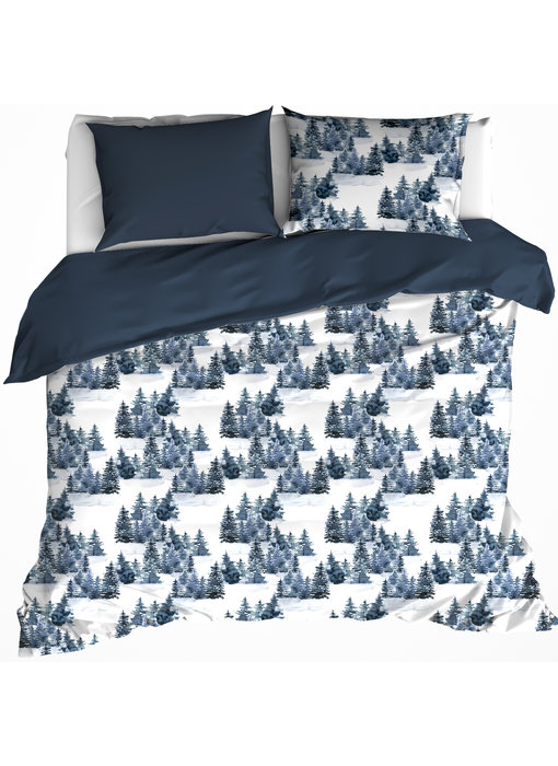 De Witte Lietaer Bettbezug North Eclipse Blue 200 x 200/220 cm Baumwollflanell
