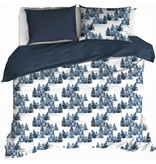 De Witte Lietaer Housse de couette North Eclipse Bleu - Lits Jumeaux - 240 x 220 cm - Flanelle de Coton