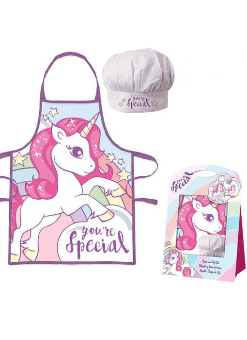 Unicorn Tablier et toque de chef You're Special 4-8 ans