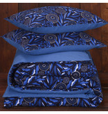 De Witte Lietaer Dekbedovertrek Moonflower Cobalt Blue - Lits Jumeaux - 240 x 220 cm - Katoen Flanel