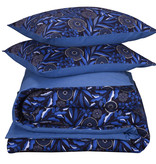 De Witte Lietaer Dekbedovertrek Moonflower Cobalt Blue - Lits Jumeaux - 240 x 220 cm - Katoen Flanel