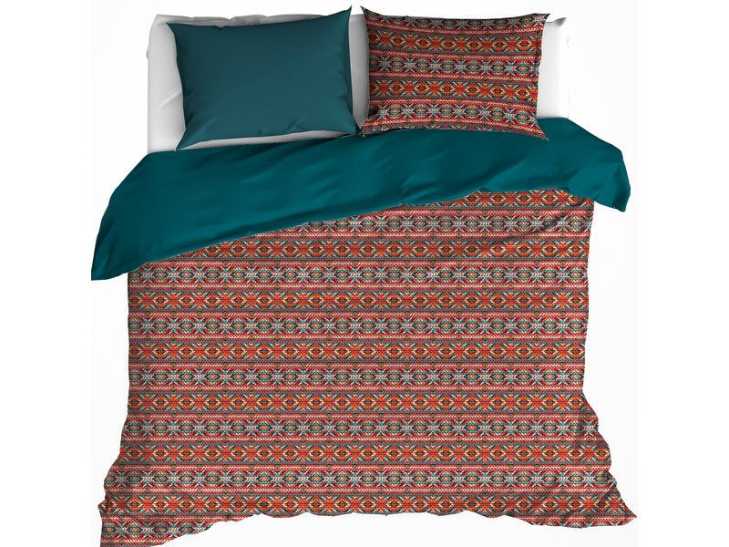 De Witte Lietaer Dekbedovertrek Melchior Brandy Brown - Hotelmaat - 260 x 240 cm - Katoen Flanel