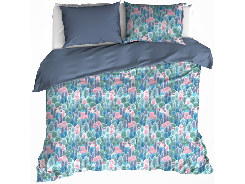 De Witte Lietaer Duvet cover Bavaria 2 Country Blue - Double - 200 x 200/220 cm - Cotton Flannel