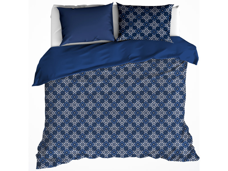De Witte Lietaer Bettbezug Anzor Azure Blue - Hotelgröße - 260 x 240 cm - Baumwollflanell