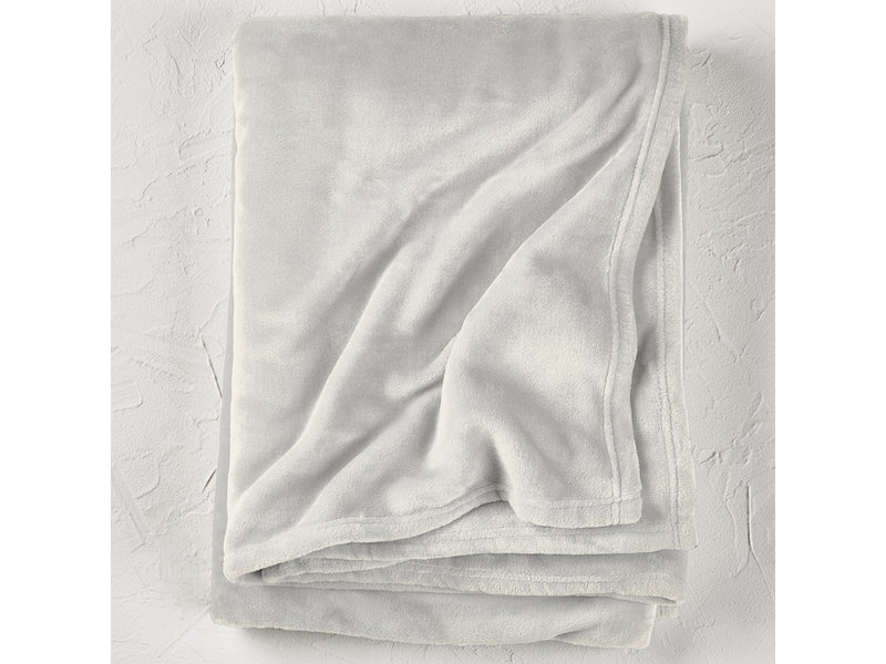 De Witte Lietaer Fleece throw Snuggly silver - 150 x 200 cm - Light grey