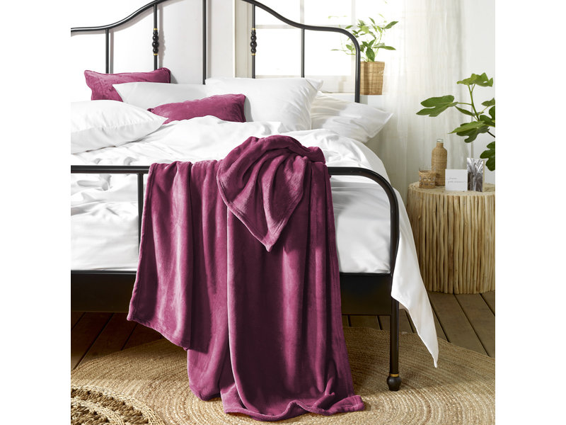 De Witte Lietaer Fleece blanket Snuggly Sangria - 150 x 200 cm - Purple