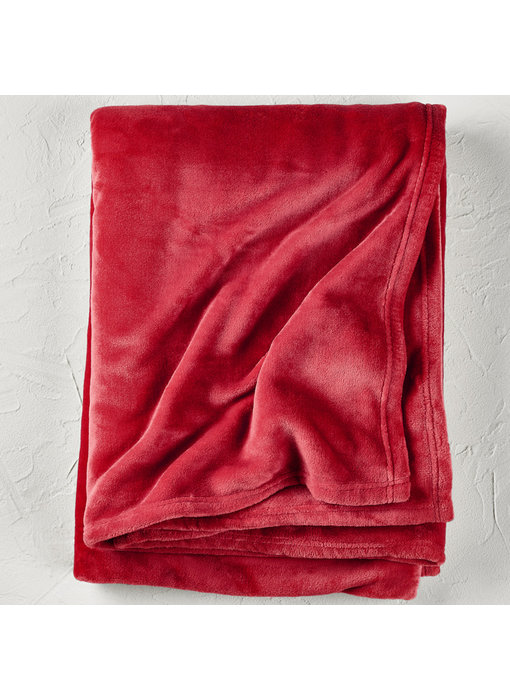 De Witte Lietaer Fleece throw Snuggly Ruby Red 150x200cm