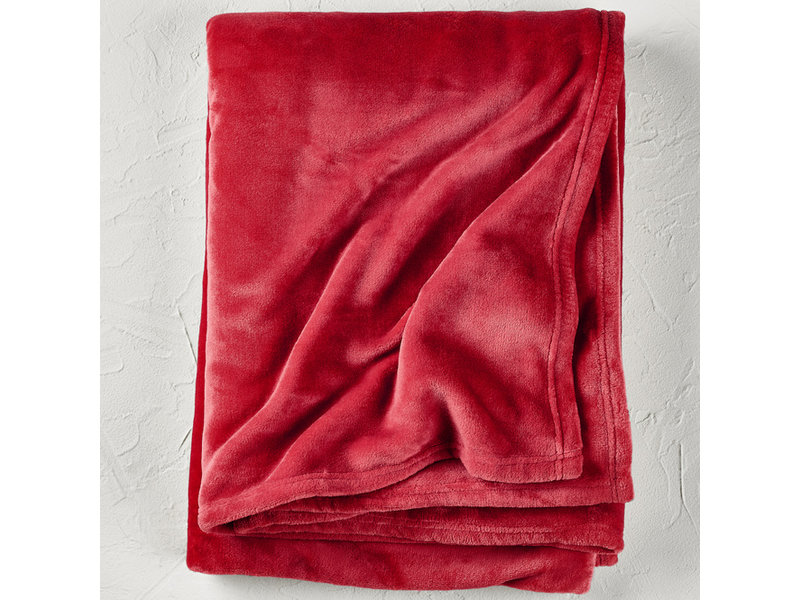 De Witte Lietaer Fleece blanket Snuggly Ruby Red - 150 x 200 cm - Red