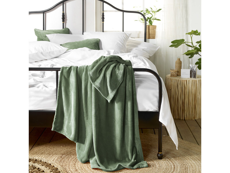 De Witte Lietaer Fleece blanket Snuggly Khaki - 150 x 200 cm - Green