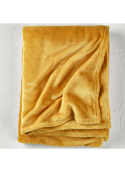 De Witte Lietaer Fleece throw Snuggly Golden Yellow 150x200cm