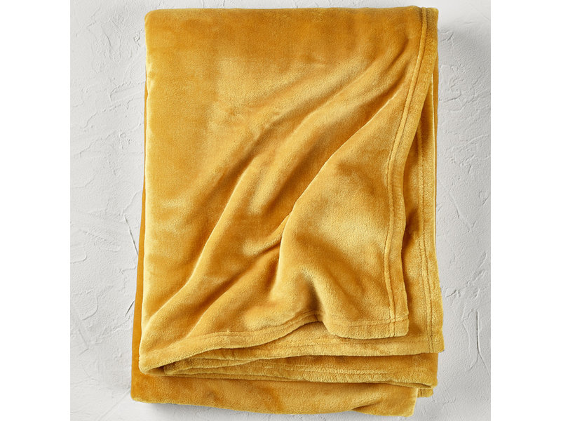 De Witte Lietaer Fleece blanket Snuggly Golden Yellow - 150 x 200 cm - Yellow