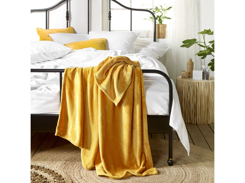 De Witte Lietaer Couverture polaire Snuggly Golden Yellow - 150 x 200 cm - Jaune