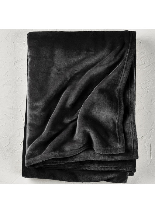 De Witte Lietaer Fleece deken Snuggly Black 150 x 200 cm