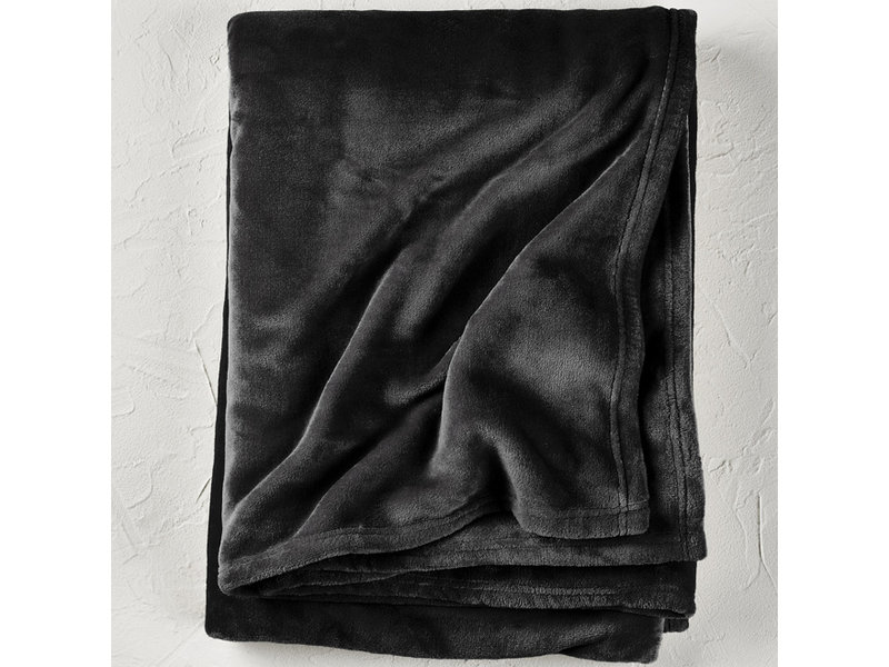 De Witte Lietaer Fleece blanket Snuggly Black- 150 x 200 cm - Black