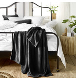 De Witte Lietaer Fleece deken Snuggly Black- 150 x 200 cm - Zwart