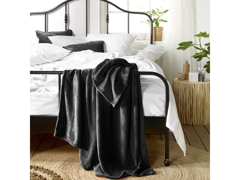 De Witte Lietaer Couverture polaire Snuggly Black - 150 x 200 cm - Noir