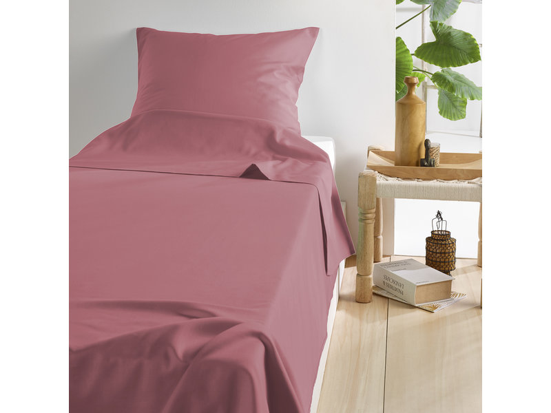 De Witte Lietaer Sheet set Olivia - Single - 180 x 280 cm - Pink - Satin cotton
